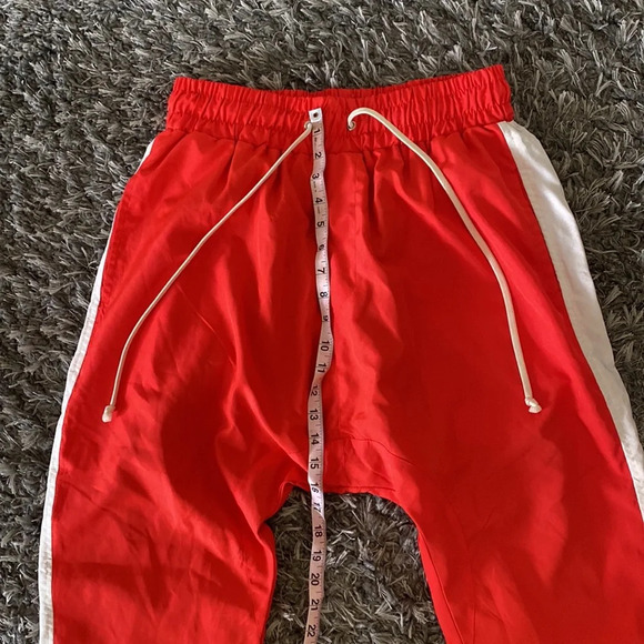 Red nylon drop crotch joggers fully lined - Picture 5 of 6